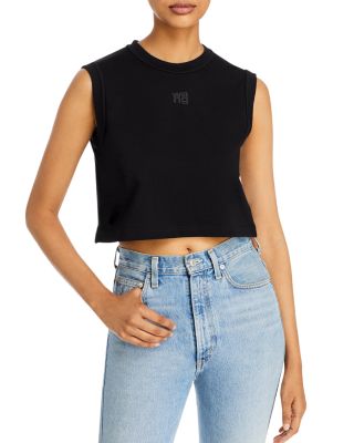 【ALEXANDER WANG】DISTRESSED MUSCLE TEE M Alexander Wang Black Distressed T-Shirt Alexander Wang