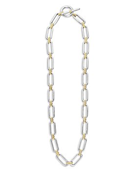 LAGOS - 18K Yellow & Sterling Silver Signature Caviar Oval Link & Bead Statement Necklace, 18"