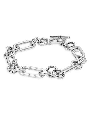 Sterling Silver Signature Caviar Mixed Link Bracelet