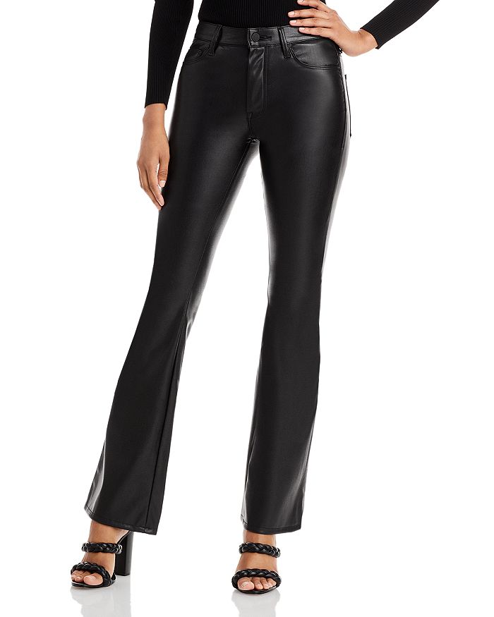 MOTHER Rider High Rise Bootcut Faux Jeans in Black | Bloomingdale's