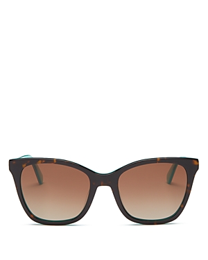 Kate Spade New York Cat Eye Sunglasses, 55mm In Havana/brown Polarized Gradient