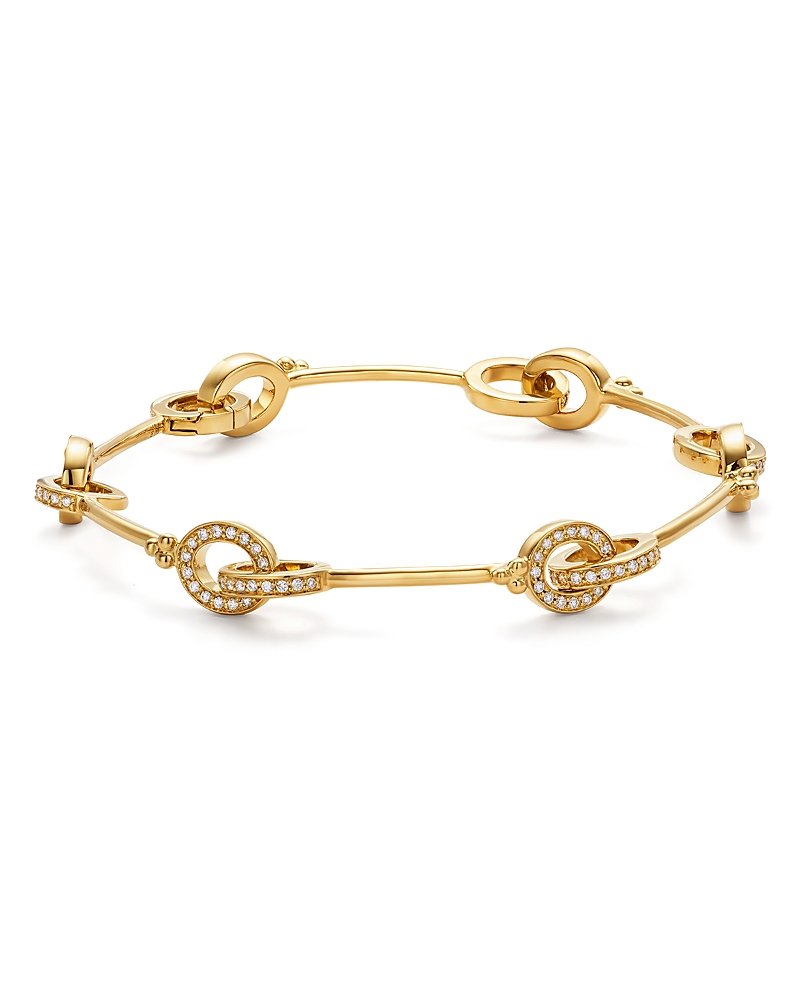 Temple St Clair 18k Yellow Gold Celestial Diamond Interlocking Link Bracelet In Gold