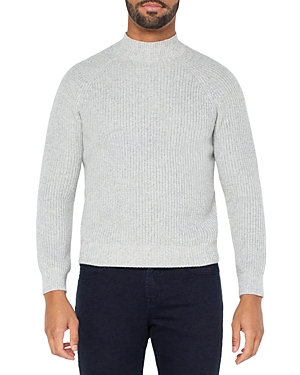 Shop Liverpool Los Angeles Shaker Stitch Mock Neck Sweater In Light Gray Multi