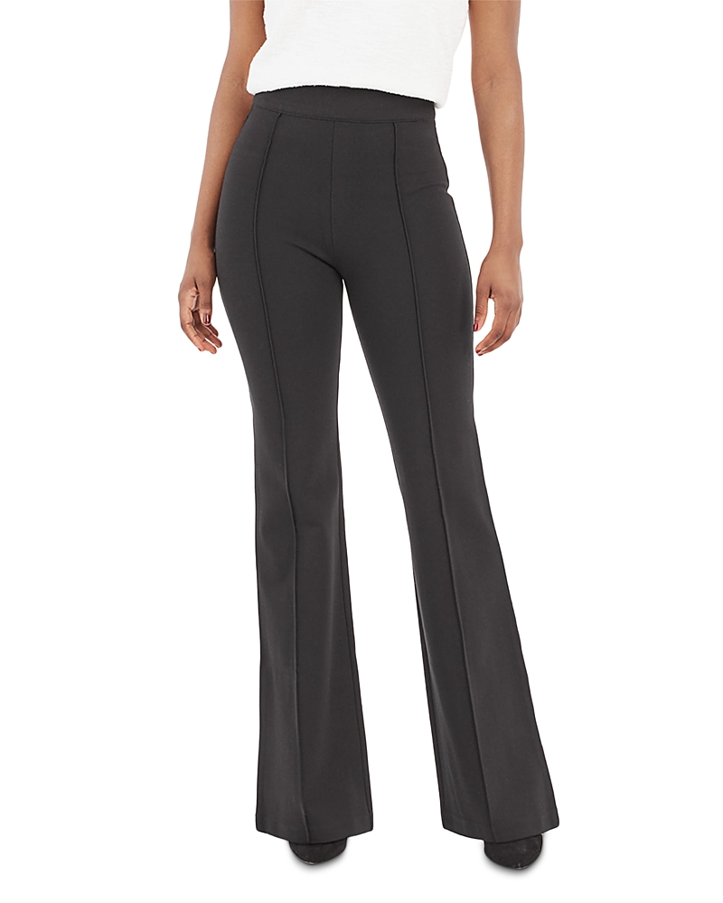 Spanx Flared High-rise Stretch-woven Trousers In Classic Black