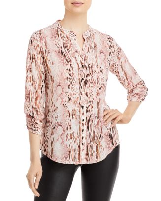 T Tahari Mandarin Collar Blouse | Bloomingdale's