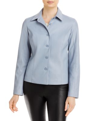 tahari faux leather blazer