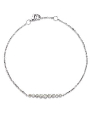 Diamond Graduated Bracelet in 14K White Gold, 0.25 tcw 