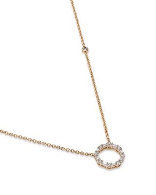 Diamond Circle Pendant Necklace in 14K Yellow Gold, 0.25 tcw 