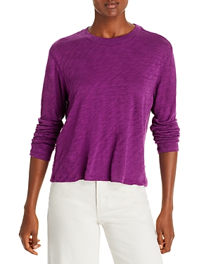 Atm Anthony Thomas Melillo Slub Jersey Crop Tee In Plum