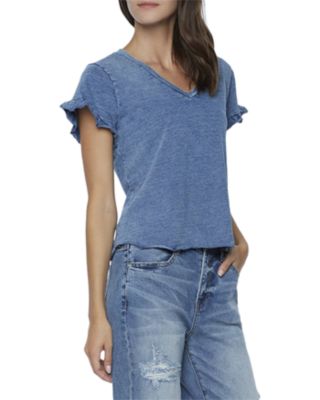 Ruffled V Neck Tee