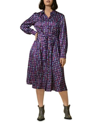Marina Rinaldi Plus Size Dovizia Printed Twill Shirtdress In
