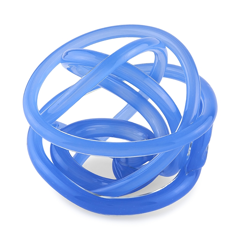 Tizo Handblown Decorative Glass Knot In Blue