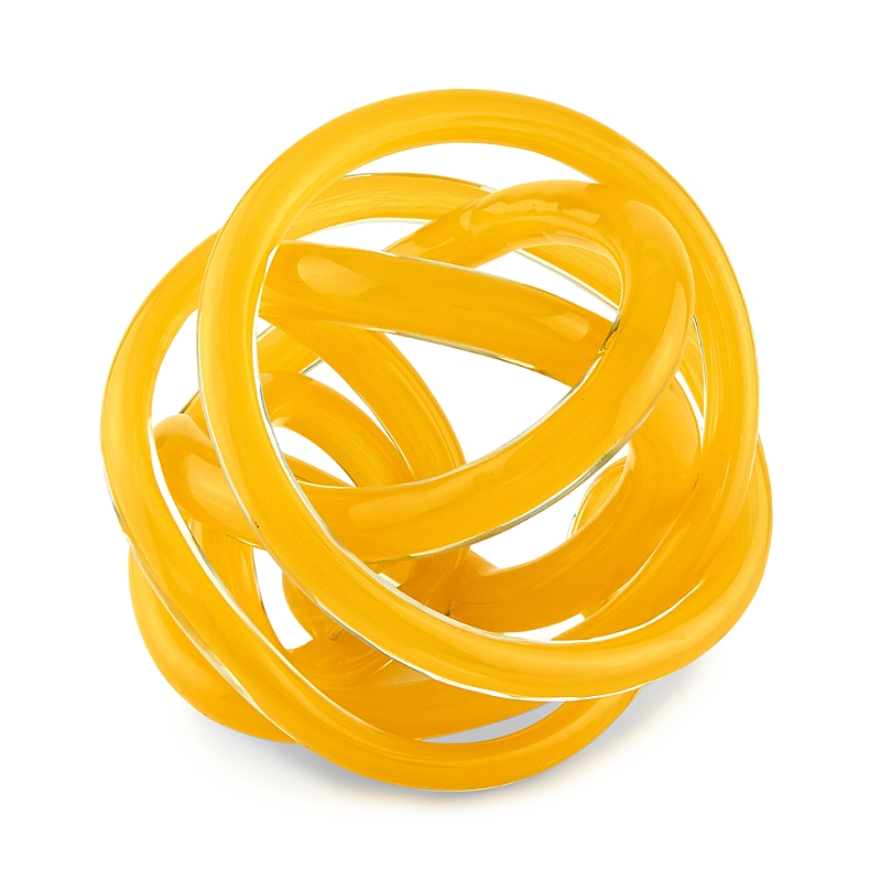 Tizo Handblown Decorative Glass Knot In Yellow