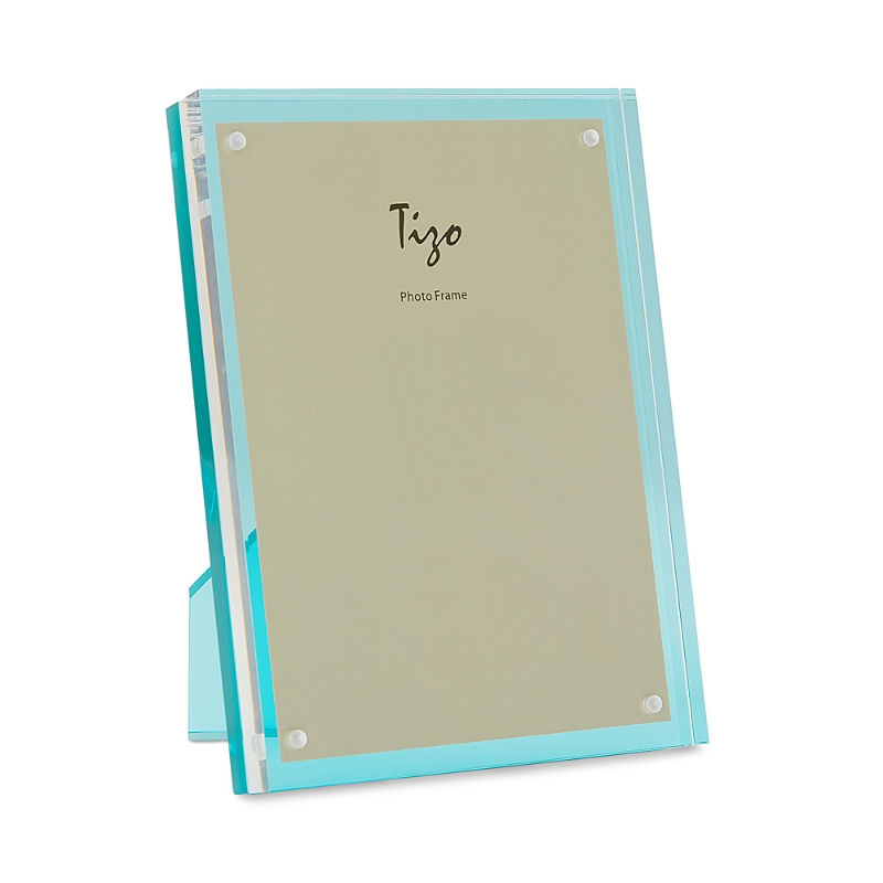 Tizo Bolted Rectangular Picture Frame In Clear/turquoise