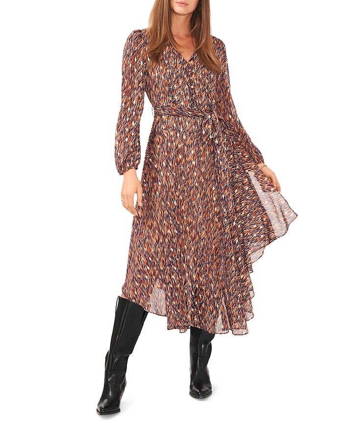 VINCE CAMUTO Long Sleeve V Neck Maxi Dress Bloomingdale s