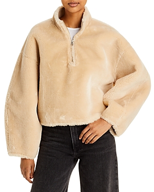 Frame Oversized Zip-front Popover In Taupe