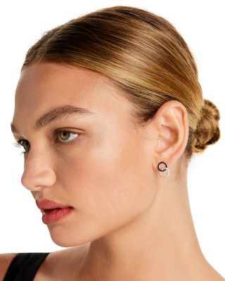 White & Black Diamond Double O Earrings in 14K White Gold, 0.50 tcw - 150th Anniversary Exclusive