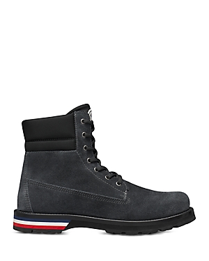 Moncler Vancouver Logo-stripe Lace-up Ankle Boots In Charcoal