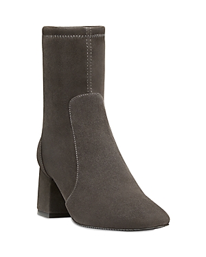 Stuart Weitzman Sleek Suede 60 Sock Bootie In Slate