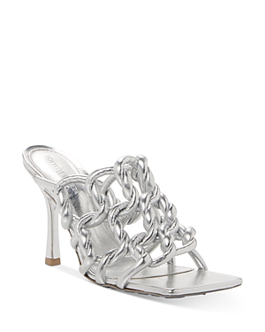 Bottega Veneta Reflection Woven Metallic Leather Mules In Silver