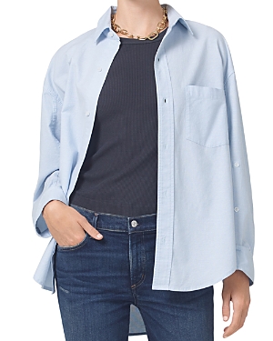 Citizen Of Humanity Citizens Of Humanity Kayla Button Front Shirt In Oxford Blue