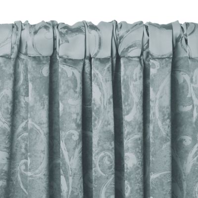 Mia Jacquard Scroll Blackout Window Curtain Panel, 52" x 84"