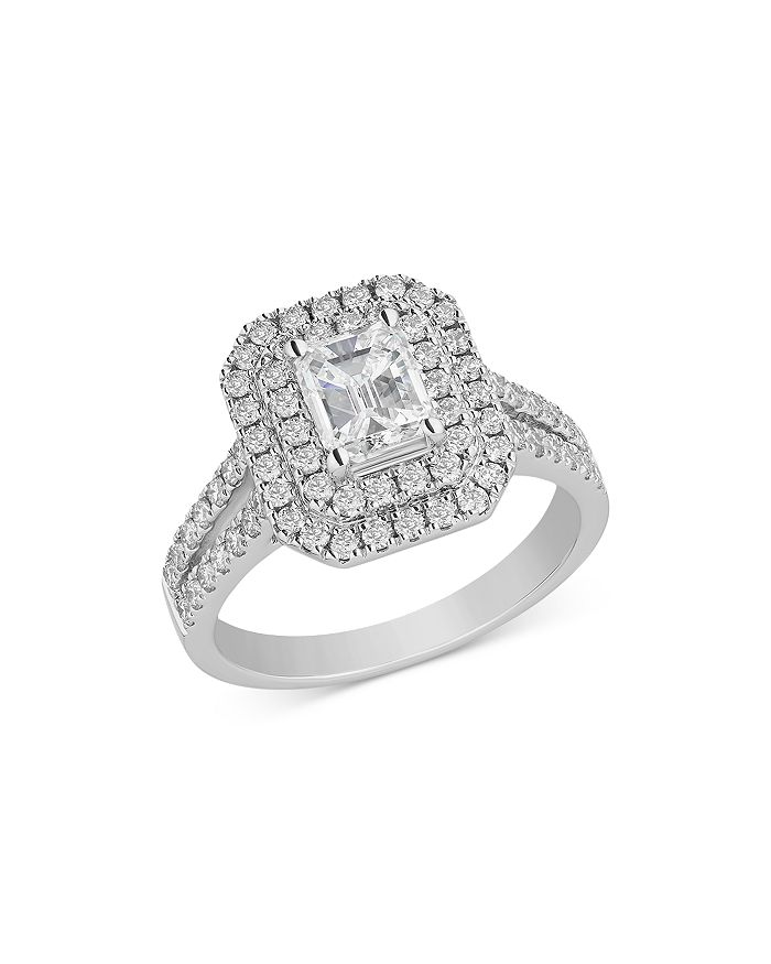 Bloomingdale's - Emerald-Cut Certified Diamond Double Halo Ring in 18K White Gold, 1.70 ct. t.w. - 100% Exclusive