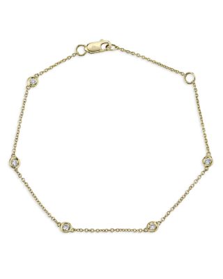 Moon & Meadow - 14K Yellow Gold Diamonds by the Yard Diamond Bezel Link Bracelet - Exclusive