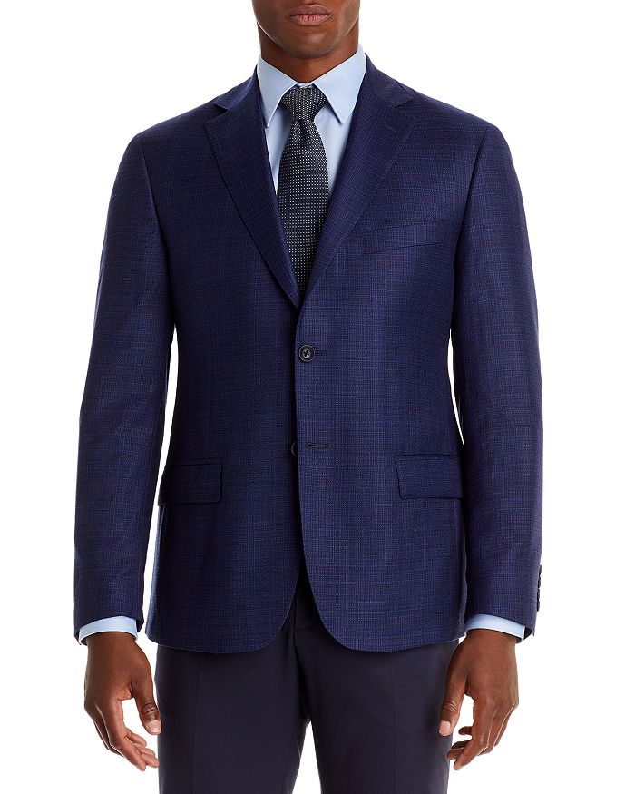 The Men's Store at Bloomingdale's Regular Fit Navy Melange Basketweave