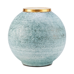 Shop Aerin Calinda Round Vase In Blue Grotto