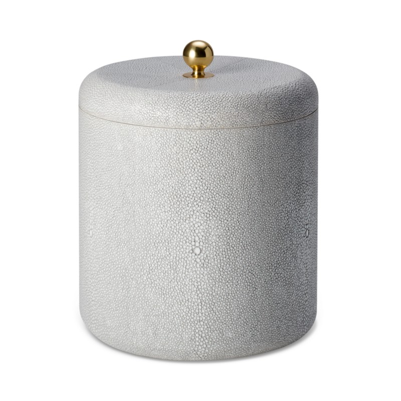 Aerin Shagreen Lidded Ice Bucket in Dove