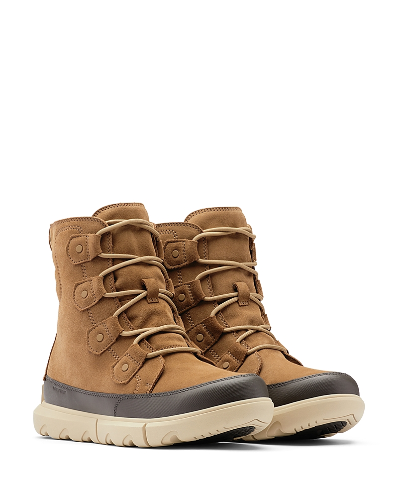 Sorel Explorer Rubber-trimmed Suede Boots In Delta/jet