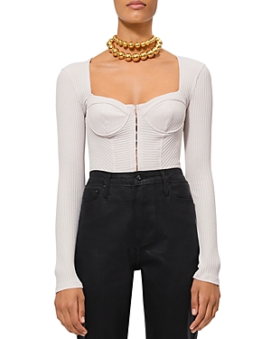 Jonathan Simkhai Zoella Melange Bustier Top In Ceramic