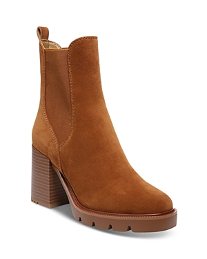Sam Edelman Rollins Womens Mixed Media Ankle Chelsea Boots In Brown