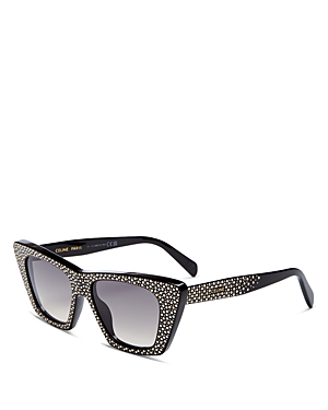 Celine Cat Eye Sunglasses, 51mm In Black/gray Gradient