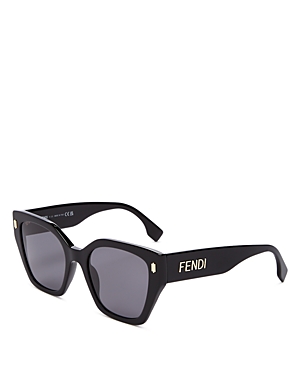 Fendi Polarized Square Sunglasses, 54mm In Black/gray Polarized
