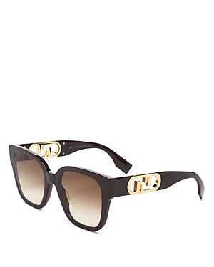 Fendi O'lock Polarized Square Sunglasses, 54Mm