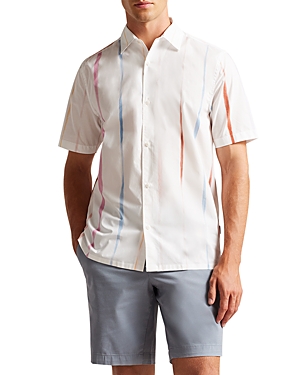 Ted Baker Noma Cotton Painted Stripe Button Down Shirt