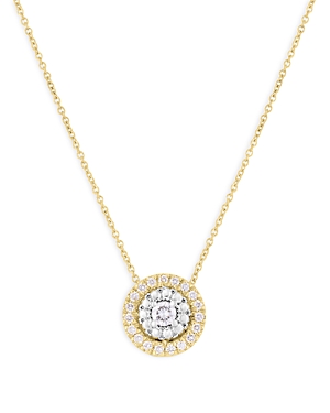 Roberto Coin 18k White & Yellow Gold Siena Diamond Halo Pendant Necklace, 16-18