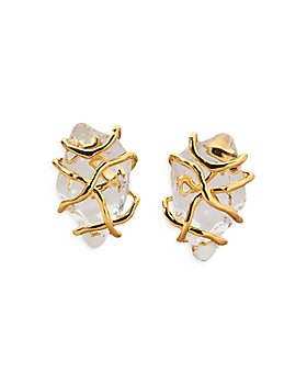 Alexis Bittar - Twisted Gold Plate Liquid Lucite Large Post Earrings