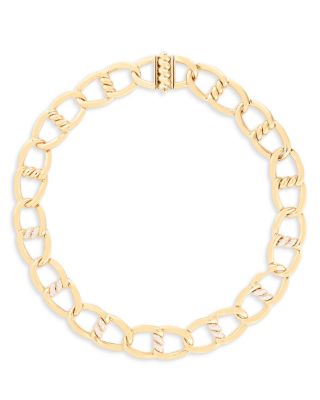 Roberto Coin - 18K Yellow Gold Cialoma Diamond Twist Link Collar Necklace, 16"