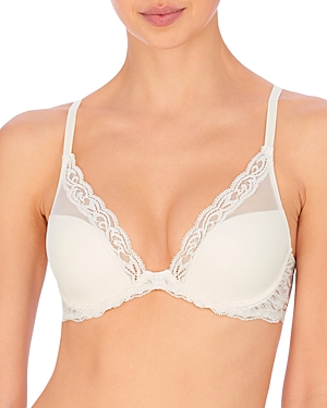 Natori Feathers Plunge T-shirt Basics Bra In Moonlight/silver Foil
