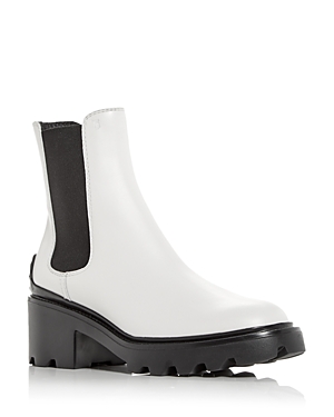 Shop Tod's Women's Pull On Lug Sole Chelsea Boots In White