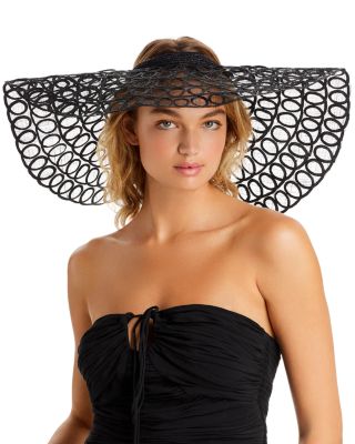 Cult Gaia Desa Woven Visor In Black | ModeSens display picture 1