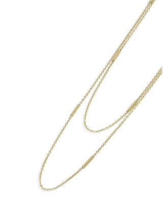 18K Gold Superfine Caviar Station Chain Necklace, 32"