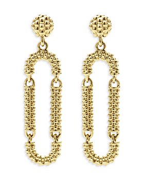 LAGOS - 18K Yellow Gold Signature Caviar Superfine Long Drop Earrings