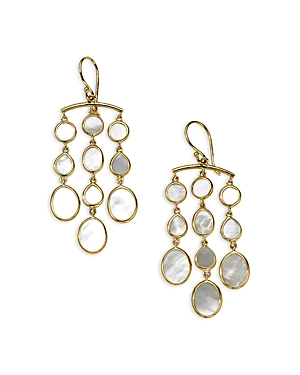 Shop Ippolita 18k Yellow Gold Rock Candy Small Polished Chandelier Earrings In White/gold