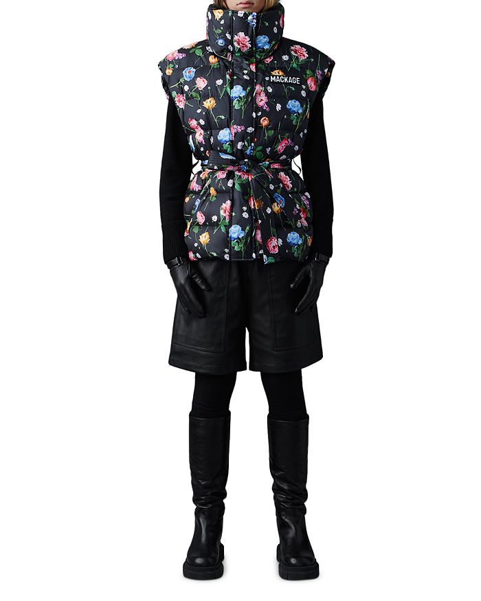 Zerina Floral Print Down Vest Bloomingdales Women Clothing Jackets Gilets 