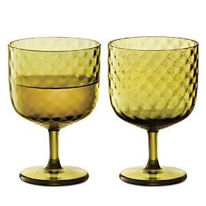 Shop Lsa Dapple Wine Glass, Set Of 2 In Green