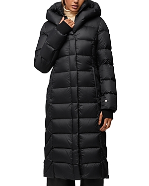 Shop Soia & Kyo Long Quilted Coat In Black